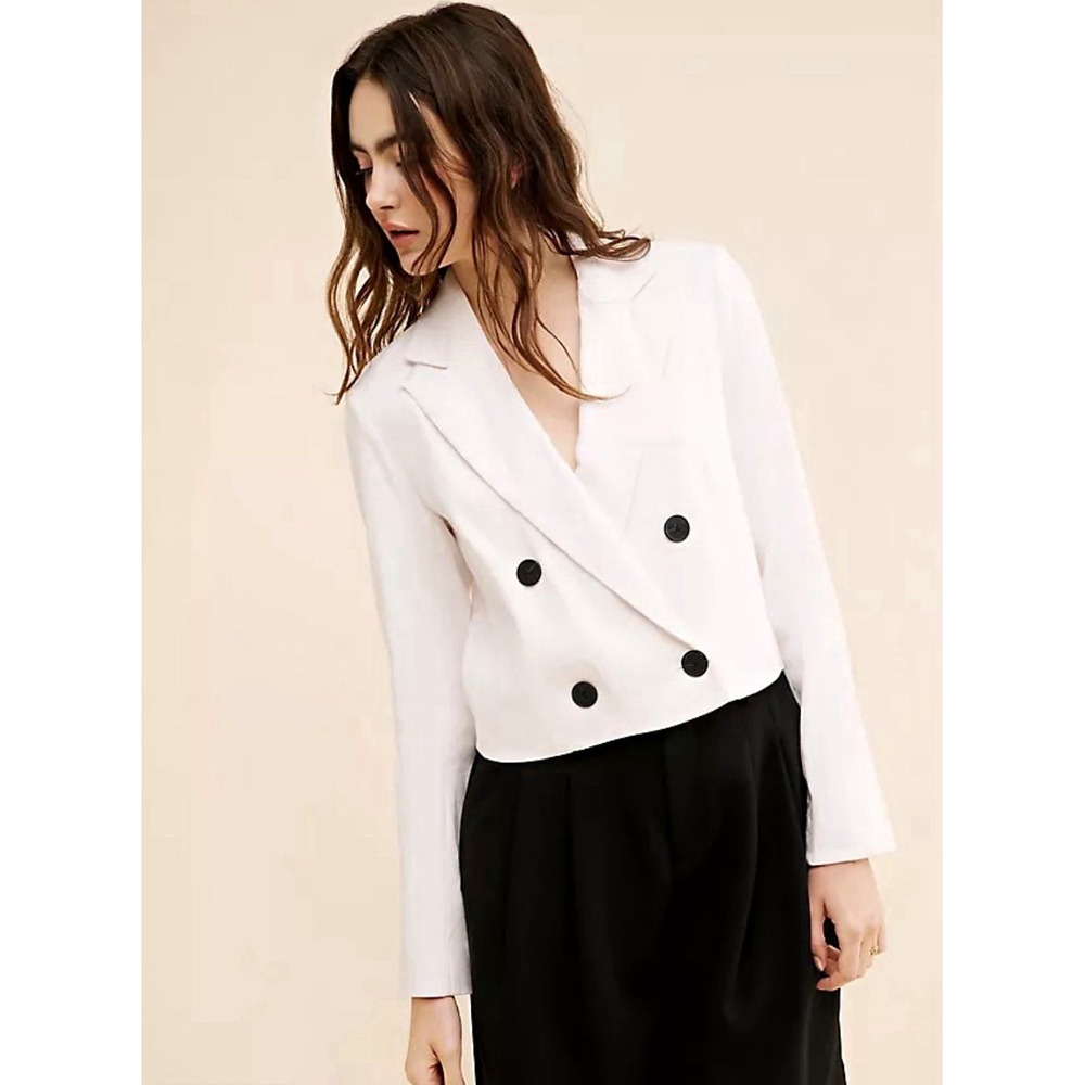 Maeve Linen Cropped Blazer Women's XS Retail $148